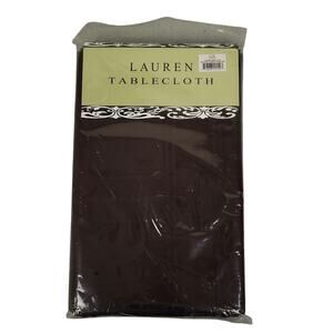 Vintage Lauren Tablecloth 60x102 Oblong Chocolate Brown NEW 11-2305-33